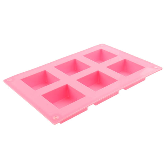 High Quality 6 Holes Square Shape Silicone Material Cake Mold by bashfashion
