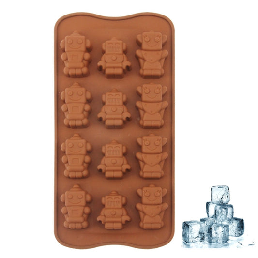 Lovely Robot Shape 12-Grid Ice Cube Tray(Brown) by bashfashion