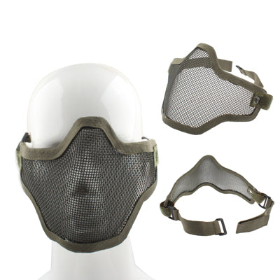 Half Face Net Mesh Style Protection Mask with Elastic Strap(Army Green) by bashfashion