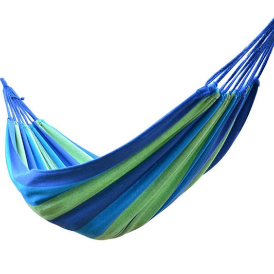Blue Stripe Single Widening Camping Outdoor Canvas Hammock, Size: 190cm x 100cm by bashfashion