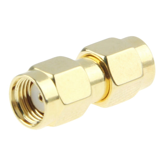 Gold Plated SMA Male to RP-SMA Male Adapter(Gold) by bashfashion