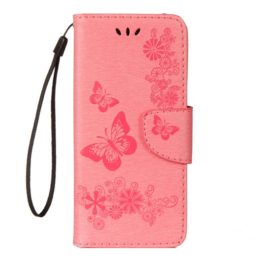 For Galaxy S9 Vintage Embossed Floral Butterfly Pattern Horizontal Flip Leather Case with Card Slot & Holder & Wallet & Lanyard(Pink) by bashfashion