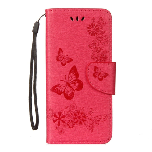 For Galaxy S9 Vintage Embossed Floral Butterfly Pattern Horizontal Flip Leather Case with Card Slot & Holder & Wallet & Lanyard(Red) by bashfashion