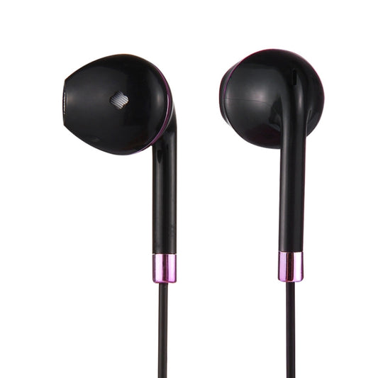 Black Wire Body 3.5mm In-Ear Earphone with Line Control & Mic for iPhone, Galaxy, Huawei, Xiaomi, LG, HTC and Other Smart Phones(Purple) by bashfashion