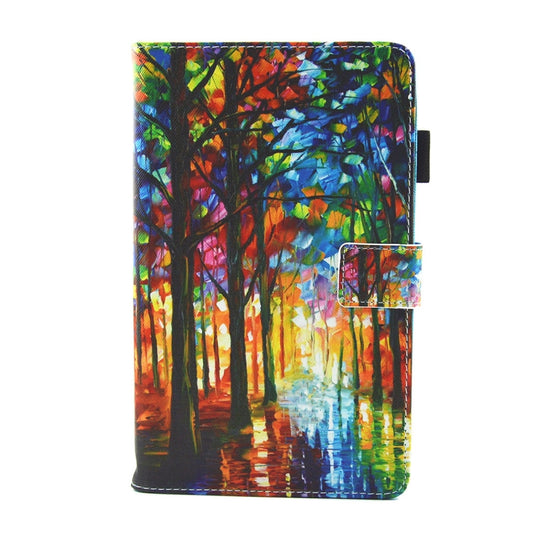 For Galaxy Tab A 8.0 / T380 & T385 Woods Pattern Horizontal Flip Leather Case with Holder & Card Slots by bashfashion