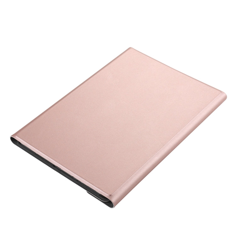 A590 Ultra-thin Detachable Magnetic Bluetooth Keyboard Leather Tablet Case for Galaxy Tab A 10.5 T590 / T595, with Holder(Rose Gold) by bashfashion