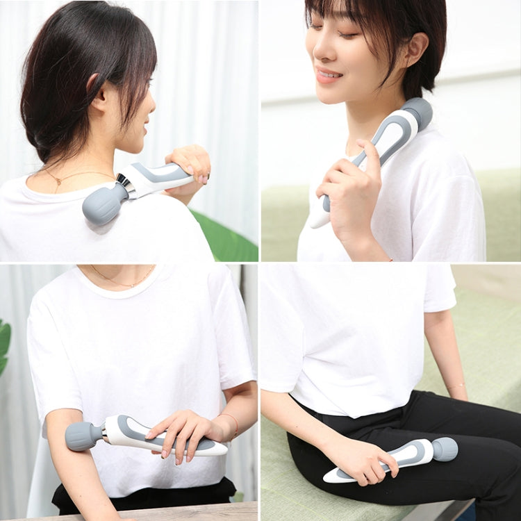 Portable Mini Multifunctional Physiotherapy Electric Hand-held Massage Stick(White) by bashfashion