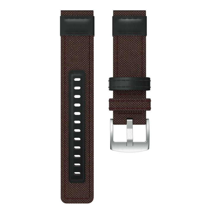 Canvas and Leather Watch Band for Samsung Gear S2/Galaxy Active 42mm, Wrist Strap Size:135+96mm(Brown) by bashfashion