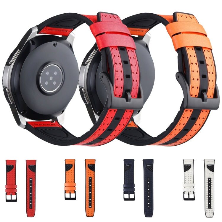 22mm For Huawei Watch GT2e / GT2 46mm Silicone Skin Carbon Fiber Watch Band(Red) by bashfashion