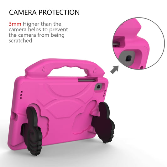 For Samsung Galaxy Tab S6 Lite / P610 Thumb Bracket EVA Shockproof Tablet Case(RoseRed) by bashfashion