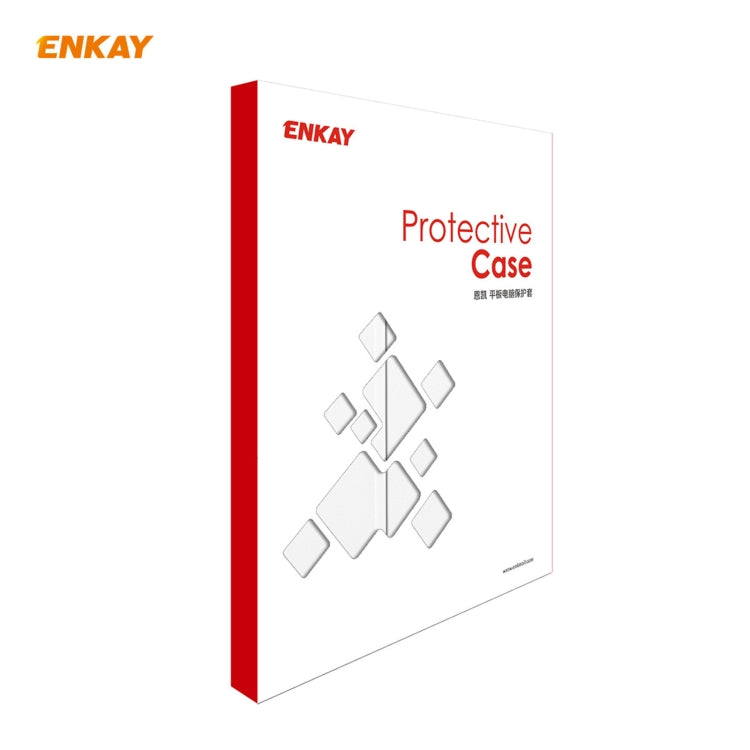 For iPad 10.2 2021 / 2020 / 2019 ENKAY ENK-8014 PU Leather + Plastic Smart Case with Three-folding Holder(White) by ENKAY