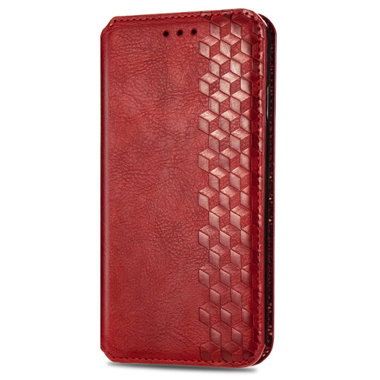 For OPPO Realme X7 Cubic Grid Pressed Horizontal Flip Magnetic PU Leather Case with Holder & Card Slots & Wallet(Red) by bashfashion