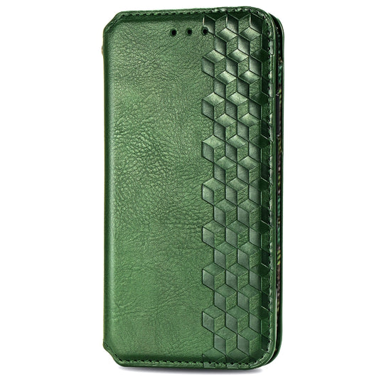 For OPPO Realme X7 Cubic Grid Pressed Horizontal Flip Magnetic PU Leather Case with Holder & Card Slots & Wallet(Green) by bashfashion