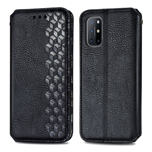 For OnePlus 8T Cubic Grid Pressed Horizontal Flip Magnetic PU Leather Case with Holder & Card Slots & Wallet(Black) by bashfashion
