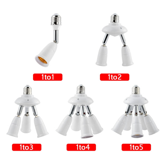 E27 to E27 Splitter Adjustable LED Light Bulb Holder Adapter Converter Socket Light Bulb Holder, type:4 In 1 by bashfashion