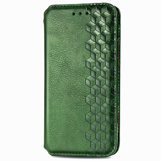 For Motorola G9 power Cubic Grid Pressed Horizontal Flip Magnetic PU Leather Case with Holder & Card Slots & Wallet(Green) by bashfashion