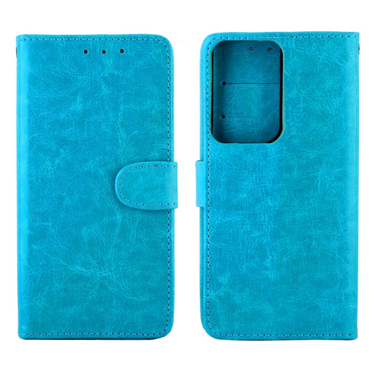 For Samsung Galaxy S21 Ultra 5G Crazy Horse Texture Leather Horizontal Flip Protective Case with Holder & Card Slots & Wallet & Photo Frame(Baby Blue) by bashfashion