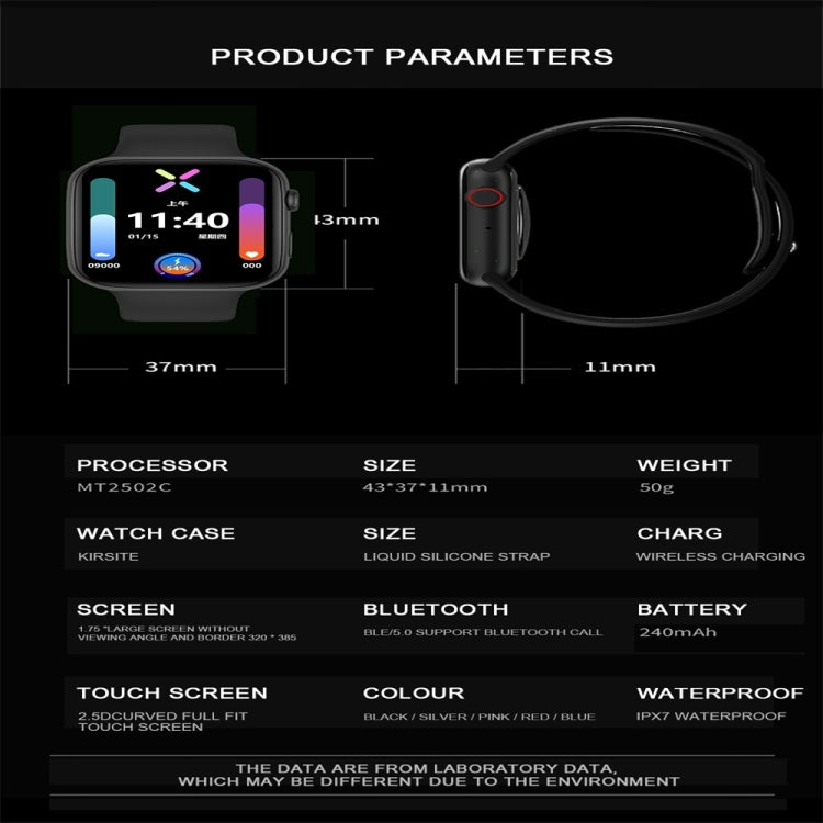 FK99 Plus 1.75 inch Color Screen IPX7 Waterproof Smart Watch, Support Bluetooth Call / Heart Rate / Blood Pressure / Sleep Monitoring(Pink) by bashfashion