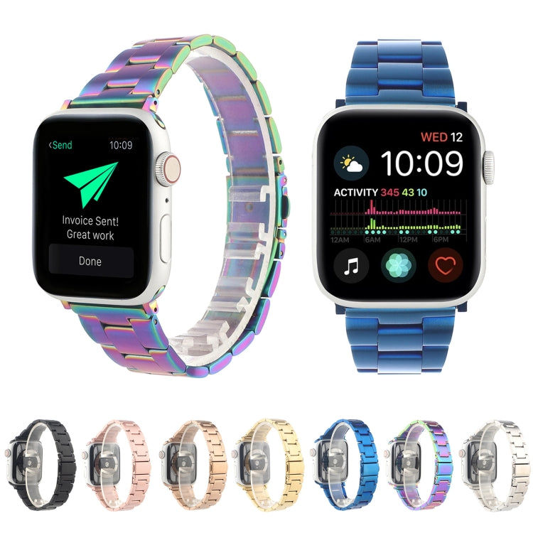 Stainless Steel Three Beads Hand Detachable Xiaoman Waist Strap Wristband For Series 7 41mm / 6 & SE & 5 & 4 40mm / 3 & 2 & 1 38mm(Silver) by bashfashion