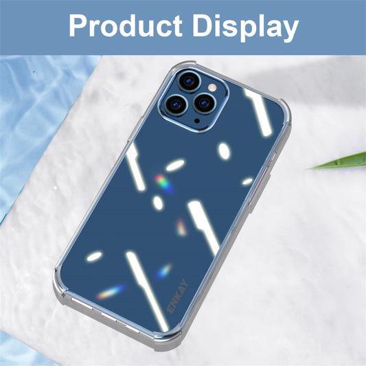 For iPhone 12 Pro Hat-Prince ENKAY Clear TPU Shockproof Airbag Soft Case + Camera Lens Glass Film by ENKAY
