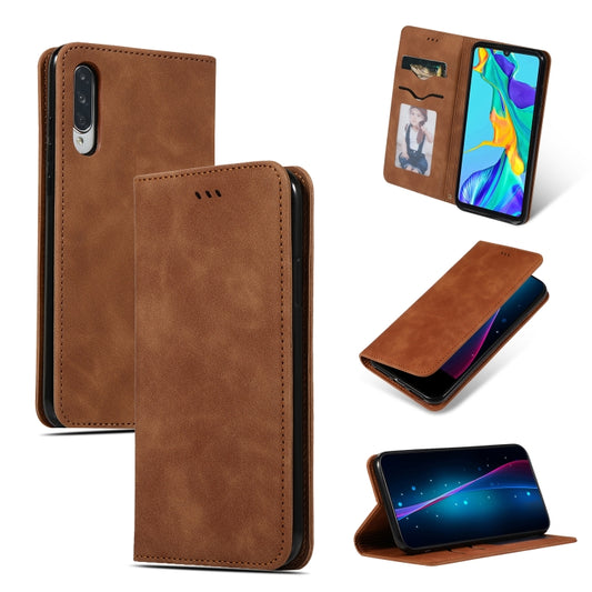 Retro Skin Feel Business Magnetic Horizontal Flip Leather Case for Huawei P30(Brown) by bashfashion