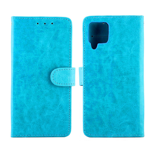 For Samsung Galaxy F22 Crazy Horse Texture Leather Horizontal Flip Protective Case with Holder & Card Slots & Wallet & Photo Frame(baby Blue) by bashfashion