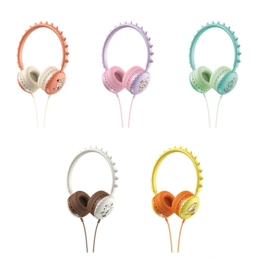 Y19 Cute Cartoon Stereo Music Wired Headphones with Microphone(Little Sleep) by bashfashion