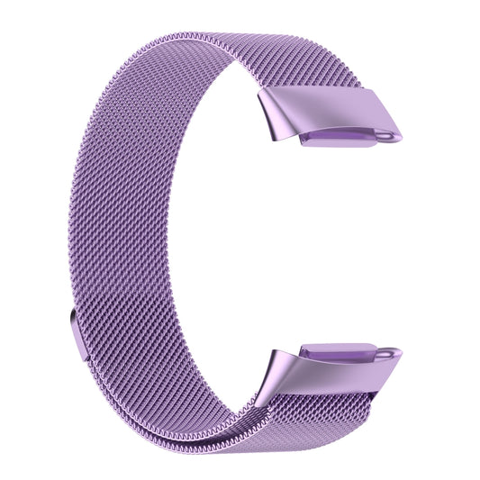 Milano Magnetic Metal Watch Band for Fitbit Charge 5(Light Purple) by bashfashion