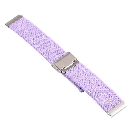 For Samsung Galaxy Watch 4 / Watch 5 20mm Nylon Braided Metal Buckle Watch Band(Light Purple) by bashfashion