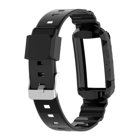 For Fitbit Charge 5 Silicone One Body Armor Watch Band(Black) by bashfashion