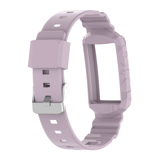 For Fitbit Charge 4 Silicone One Body Armor Watch Band(Light Purple) by bashfashion