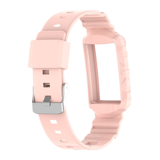For Fitbit Charge 4 Silicone One Body Armor Watch Band(Pink) by bashfashion