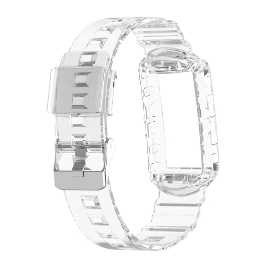 For Fitbit Charge 4 SE Silicone One Body Armor Watch Band(Transparent) by bashfashion
