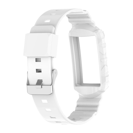 For Fitbit Charge 3 SE Silicone One Body Armor Watch Band(White) by bashfashion