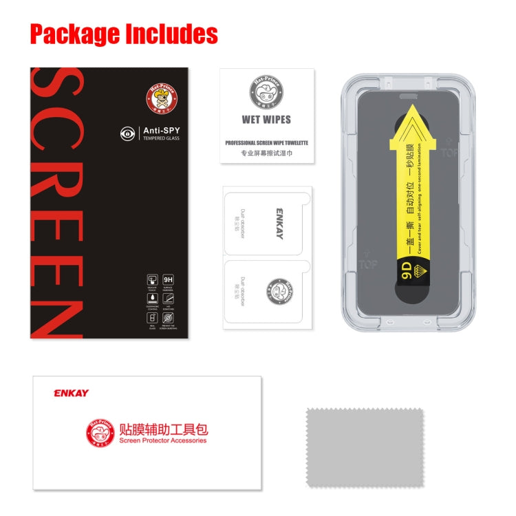 For iPhone 12 mini ENKAY Quick Stick Anti-peeping Tempered Glass Film by ENKAY