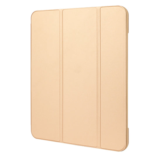 For iPad mini 6 / mini 2024 Tri-Fold Holder Leather Smart Tablet Case(Gold) by bashfashion