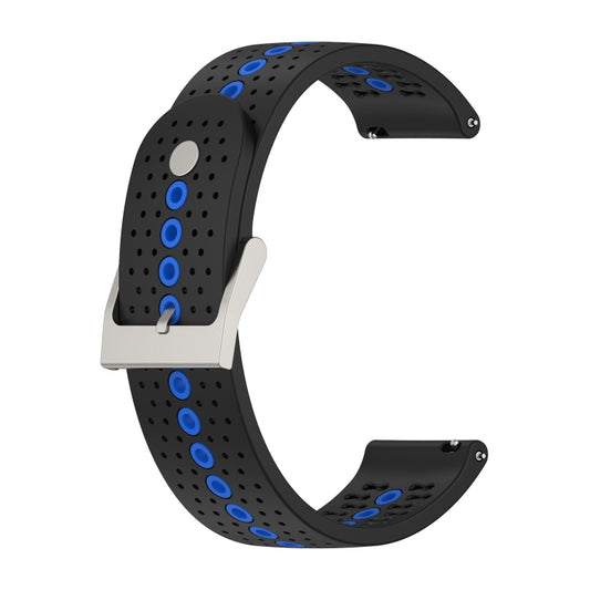 For Samsung Galaxy Watch 4 Classic 42mm Two-Color Silicone Breathable Watch Band(Black+Blue) by bashfashion