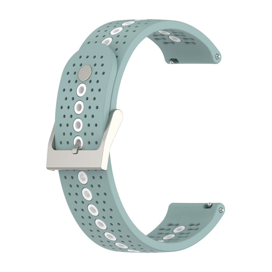 For Samsung Galaxy Watch 3 41mm Two-Color Silicone Breathable Watch Band(Rock Cyan + White) by bashfashion