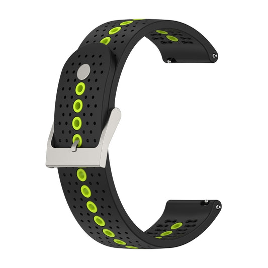 For Samsung Galaxy Gear Sport Two-Color Silicone Breathable Watch Band(Black+Green) by bashfashion
