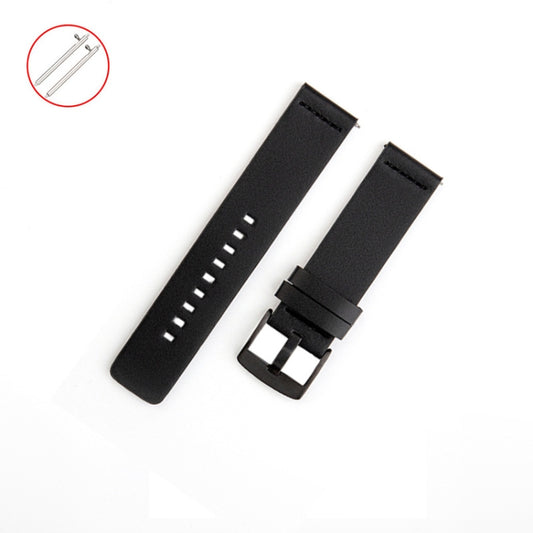 For Samsung Galaxy Watch 4 44mm Leather Watch Band(Black) by bashfashion