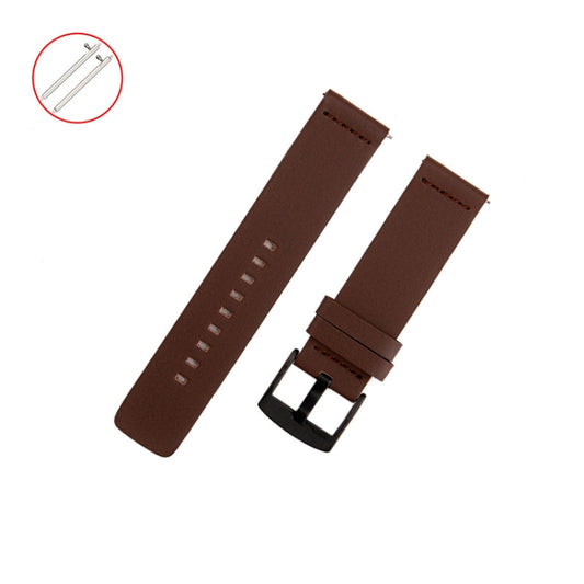 For Samsung Galaxy Watch 4 44mm Leather Watch Band(Brown) by bashfashion