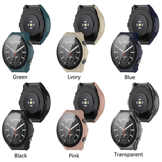 For Xiaomi Watch S1 PC + Toughened Film Fully Enclosed Protective Case(Transparent) by bashfashion