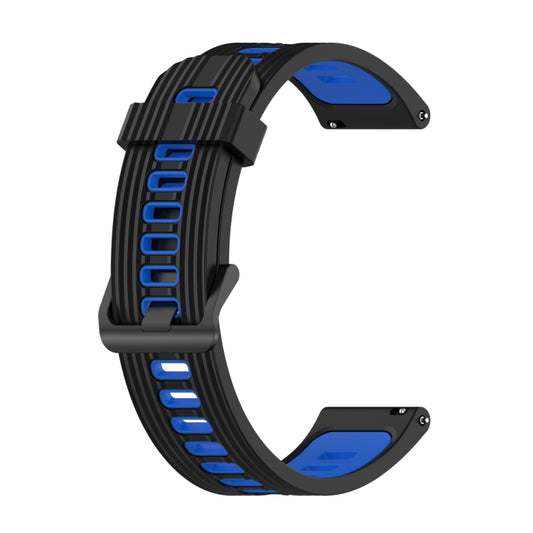 For Garmin Move Style 20mm Striped Mixed-Color Silicone Watch Band(Black+Blue) by bashfashion