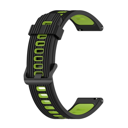 For Garmin Move Style 20mm Striped Mixed-Color Silicone Watch Band(Black+Lime) by bashfashion