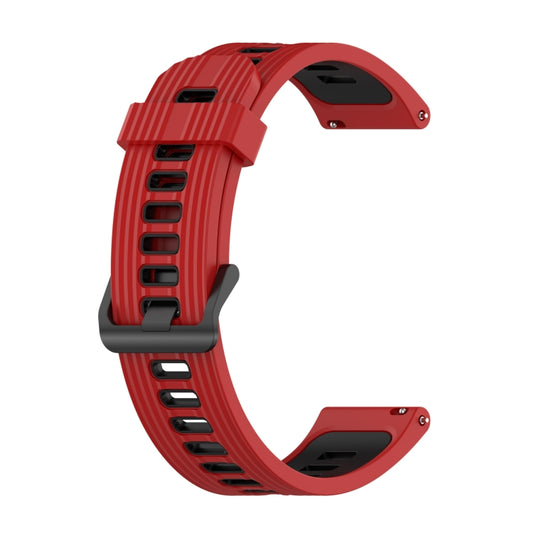 For Garmin Move Style 20mm Striped Mixed-Color Silicone Watch Band(Red+Black) by bashfashion