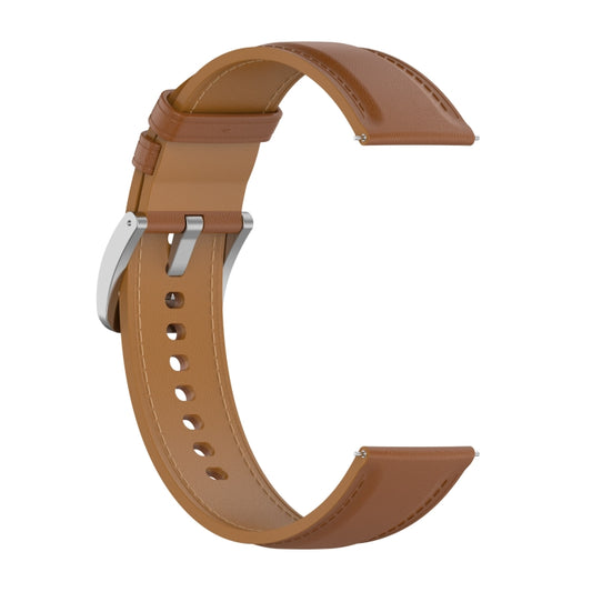For Xiaomi Watch S1 Calf Texture Sewing Thread Watch Band(Light Brown) by bashfashion