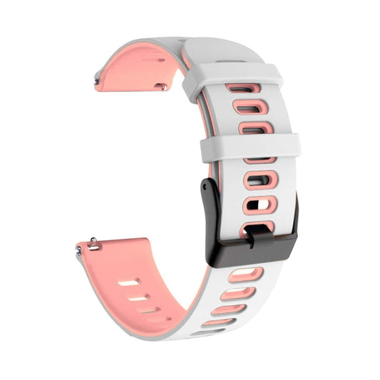 For Honor Watch GS Pro 22mm Mixed-Color Silicone Watch Band(White+Pink) by bashfashion
