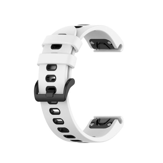 For Garmin Forerunner 935 22mm Silicone Sports Two-Color Watch Band(White+Black) by bashfashion
