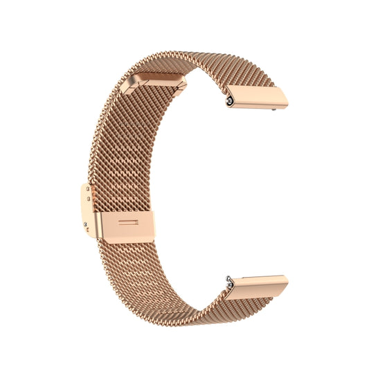 22mm Milan Metal Steel Mesh One Buckle Watch Band For Huawei GT3 Pro 46mm(Rose Gold) by bashfashion