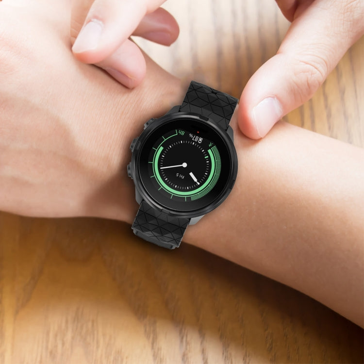 For Suunto 7 24mm Football Pattern Silicone Solid Color Watch Band(White) by bashfashion